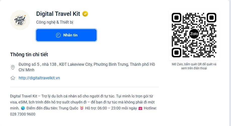 Zalo OA Digital Travel Kit